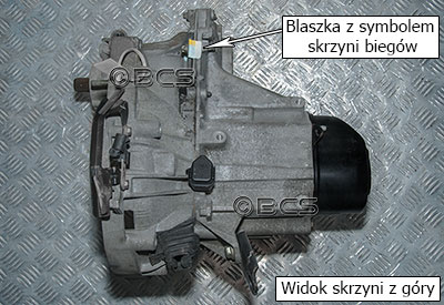 Symbol skrzyni biegów JB1 na blaszce 2