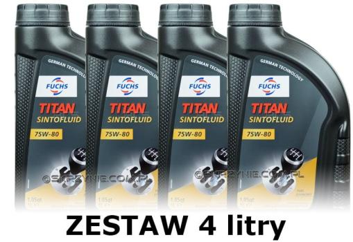 FUCHS SINTOFLUID 75W80 - olej przekładniowy - 4 litry zestaw