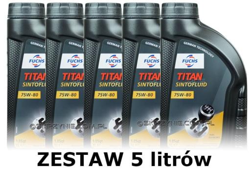 FUCHS SINTOFLUID 75W80 - olej przekładniowy - 5 litrów zestaw